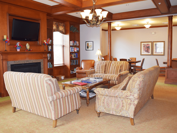 Library with Fireplace