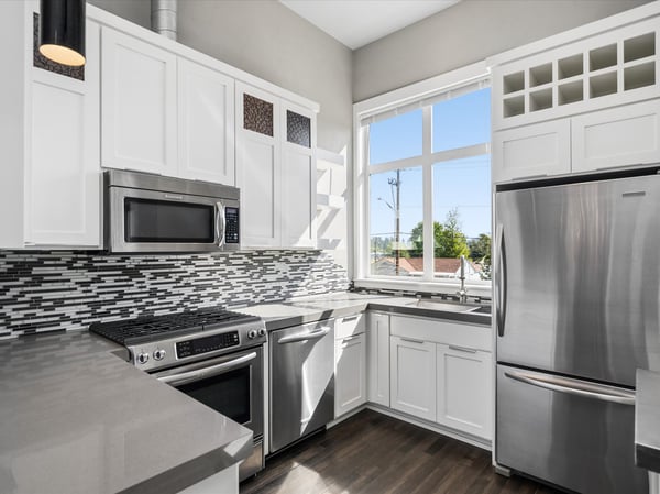Clean and sleek kitchen.
