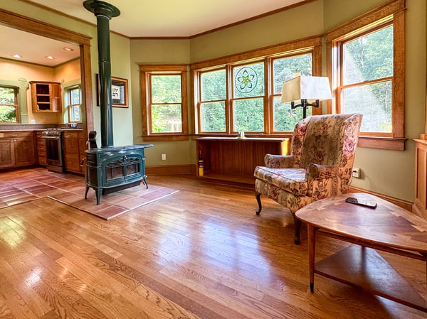 Woodstove. Andersen Windows