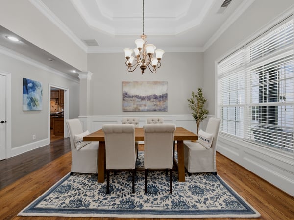 Spacious dining area is perfect for gatherings.