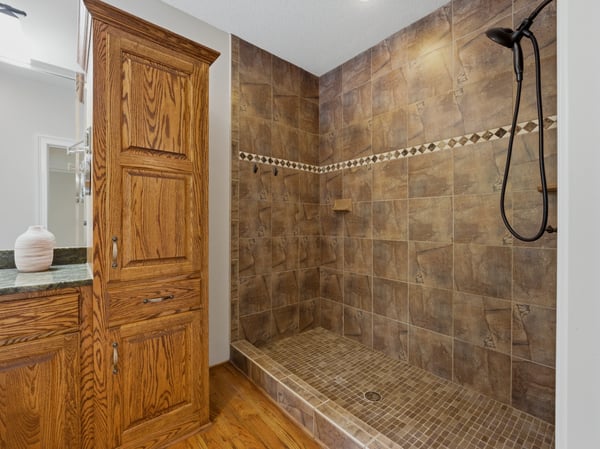 Spacious third bathroom on the main level. Incredible shower area