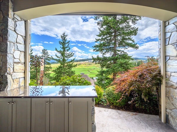 Experience breathtaking views from this open space that seamlessly blends indoor and outdoor living.