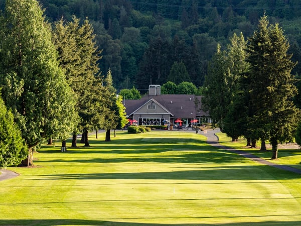 The neighborhood is adjacent to a Maplewood golf course.