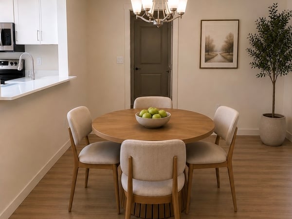 The informal dining area is a perfect spot for gatherings.