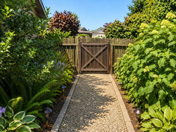 This pathway leads to the front yard.