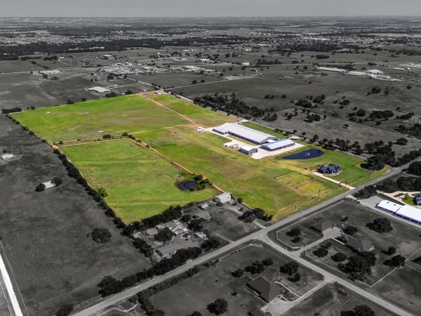 FULL PROPERTY AERIAL...Property Outlines Are Approximate And Shows The 55+ Acre Option