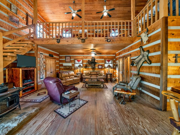 LIVING ROOM AND LOFT VIEW