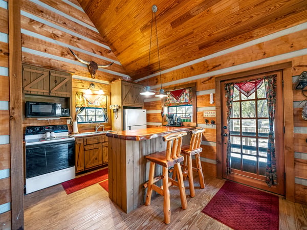 KITCHEN...Wood Floor, Wood C-Tops, Breakfast Bar