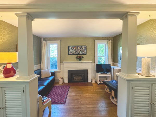 Den. Gas Fireplace