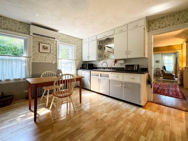 Bluestone Counters. Vintage Cabinets