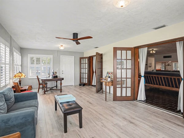 Bonus Room, at the rear of the house, faces east to watch the sunrise!
