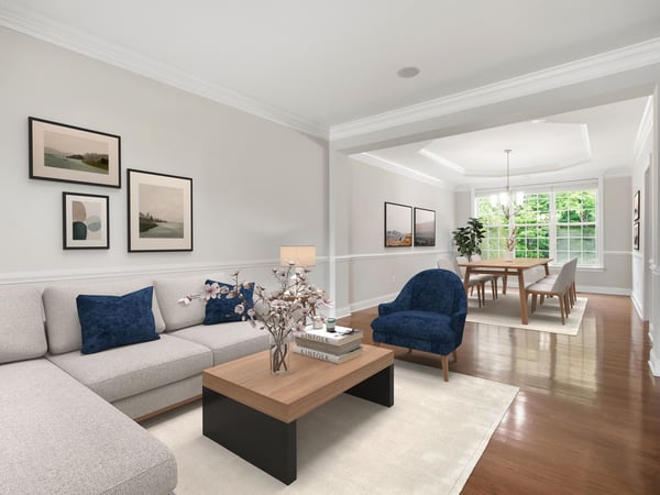 Virtually staged family room