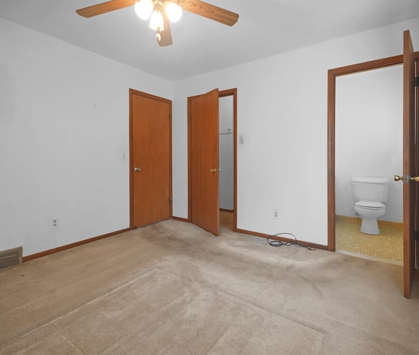 Primary bedroom private bath and walk-in closet